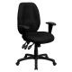 High Back Black Fabric Multi-Functional Ergonomic Task Chair with Arms