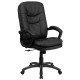 Mid-Back Massaging Black Leather Executive Office Chair