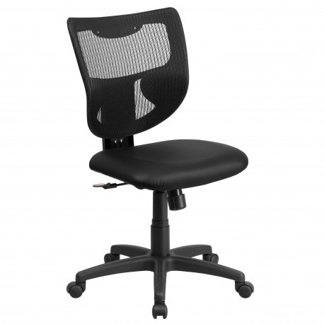 Galaxy Mid-Back Designer Back Task Chair with Padded Leather Seat