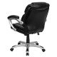 Mid-Back Black Leather Office Task Chair