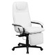 High Back White Leather Executive Reclining Office Chair
