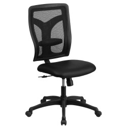 Galaxy High Back Designer Back Task Chair with Padded Leather Seat