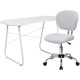White Computer Desk and Mesh Chair