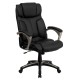 High Back Folding Black Leather Executive Office Chair
