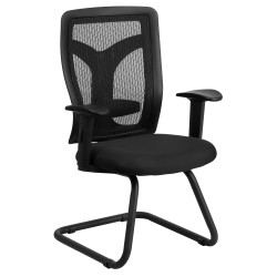 Galaxy Black Mesh Side Arm Chair with Mesh Seat and Adjustable Lumbar Support