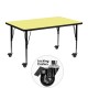 Mobile 30''W x 48''L Rectangular Activity Table with Yellow Thermal Fused Laminate Top and Height Adjustable Pre-School Legs