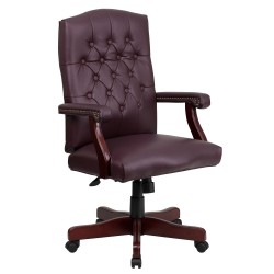 Martha Washington Burgundy Leather Executive Swivel Chair