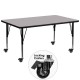 Mobile 30''W x 72''L Rectangular Activity Table with Grey Thermal Fused Laminate Top and Height Adjustable Pre-School Legs