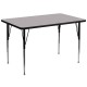 36''W x 72''L Rectangular Activity Table with Grey Thermal Fused Laminate Top and Standard Height Adjustable Legs