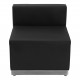 Inspiration Collection Black Leather Chair with Brushed Stainless Steel Base