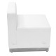 Inspiration Collection White Leather Chair with Brushed Stainless Steel Base