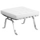 Friendly Collection White Leather Ottoman