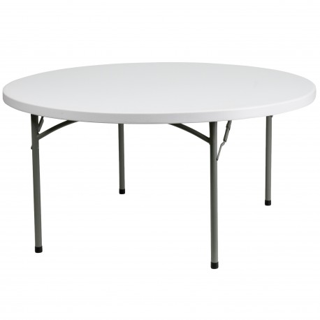 60'' Round Granite White Plastic Folding Table