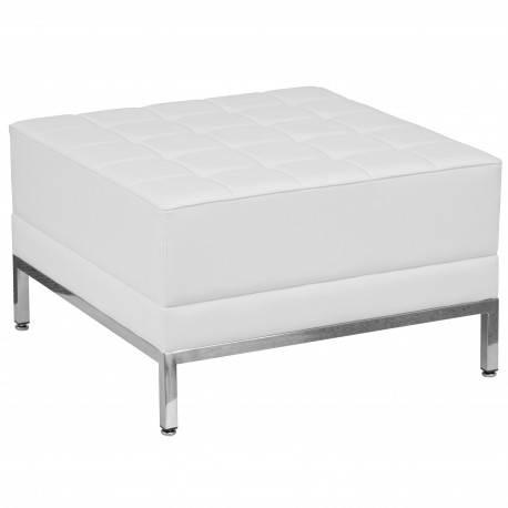 Immaculate Collection White Leather Ottoman