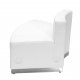Inspiration Collection White Leather Convex Chair with Brushed Stainless Steel Base