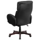 High Back Black Leather Executive Office Chair with Fully Upholstered Arms