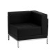 Immaculate Collection Contemporary Black Leather Right Corner Chair with Encasing Frame