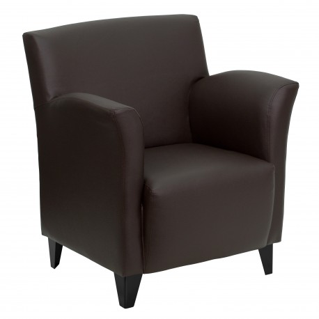 Arc Collection Brown Leather Reception Chair