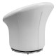 White Leather Swivel Reception Chair