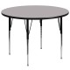 60'' Round Activity Table with Grey Thermal Fused Laminate Top and Standard Height Adjustable Legs