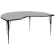 48''W x 96''L Kidney Shaped Activity Table with Grey Thermal Fused Laminate Top and Standard Height Adjustable Legs