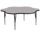 60'' Flower Shaped Activity Table with Grey Thermal Fused Laminate Top and Height Adjustable Pre-School Legs