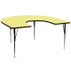 60''W x 66''L Horseshoe Activity Table with Yellow Thermal Fused Laminate Top and Standard Height Adjustable Legs
