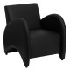 Recurve Collection Black Leather Reception Chair
