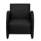 Recurve Collection Black Leather Reception Chair