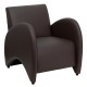 Recurve Collection Brown Leather Reception Chair
