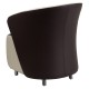 Dark Brown Leather Reception Chair with Beige Detailing