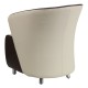 Beige Leather Reception Chair with Dark Brown Detailing