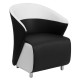 Black Leather Reception Chair with White Detailing