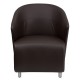 Dark Brown Leather Reception Chair