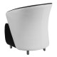 White Leather Reception Chair with Black Detailing