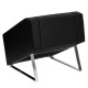 Wonder Collection Black Leather Reception Chair