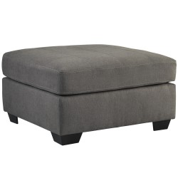 Benchcraft Cozy Oversized Accent Ottoman in Charcoal Microfiber