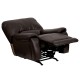 Plush Brown Leather Lever Rocker Recliner