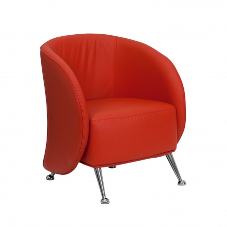 Flight Collection Red Leather Reception Chair