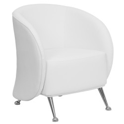 Flight Collection White Leather Reception Chair