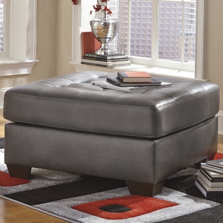 Glamour Oversized Accent Ottoman in Gray DuraBlend