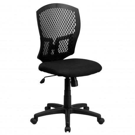 Mid-Back Designer Back Task Chair with Padded Fabric Seat