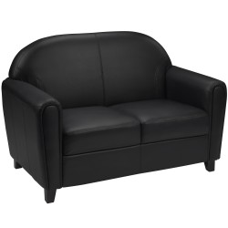 Presidential Collection Black Leather Love Seat