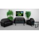 Presidential Collection Black Leather Love Seat
