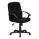 Mid-Back Black Fabric Executive Chair with Nylon Arms