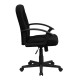 Mid-Back Black Fabric Executive Chair with Nylon Arms
