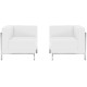 Immaculate Collection White Leather 2 Piece Corner Chair Set