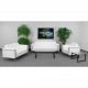 Sophia Collection Contemporary White Leather Sofa with Encasing Frame