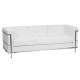 Pristine Collection Contemporary White Leather Sofa with Encasing Frame