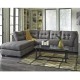 Benchcraft Cozy Sectional with Left Side Facing Chaise in Charcoal Microfiber